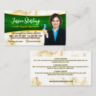 Marble Photo Credit Repair Business Card