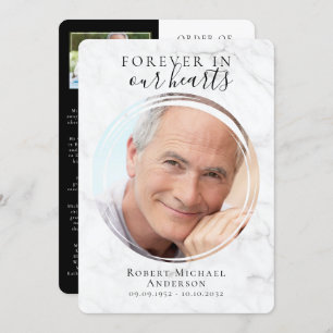 Marble Photo Funeral Program Programme