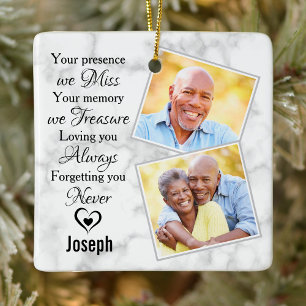 Marble Photo Sympathy Memorials Keepsake Ceramic Ornament
