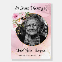 Marble Pink and Gold Floral Funeral