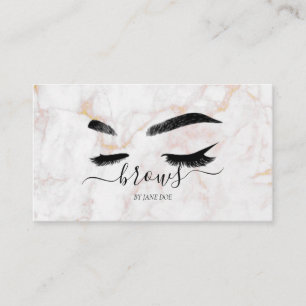 Marble Pink Brows Business Card