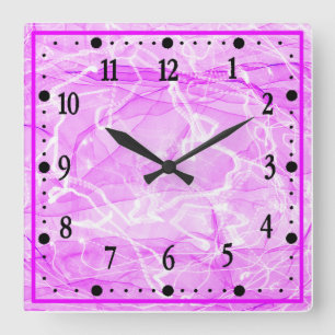 Marble Pink Digital Paper-21643 Square Wall Clock