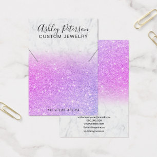 Marble pink glitter earrings necklace display