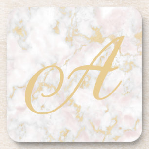 Marble Pink Gold Pattern Coasters