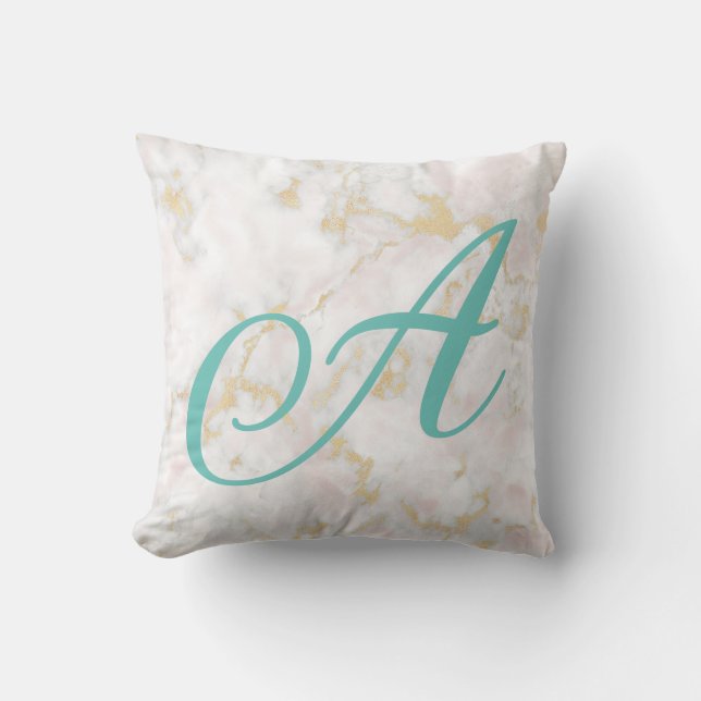 Marble Pink Gold Pattern Pillow Accessory (Front)