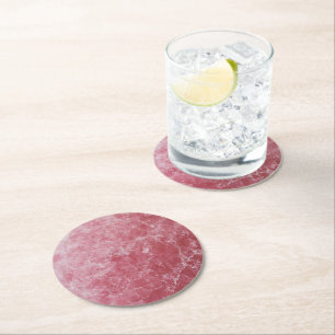 Marble Pink Pattern Round Paper Coaster