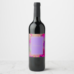 Marble pink, purple and gold  wine label