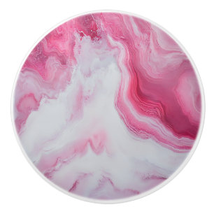 Marble Pink White Pattern Ceramic Knob
