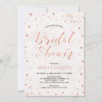 Marble & Polka dot, Modern Rose Gold Bridal Shower