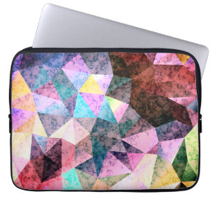Marble polygonal pattern laptop sleeve