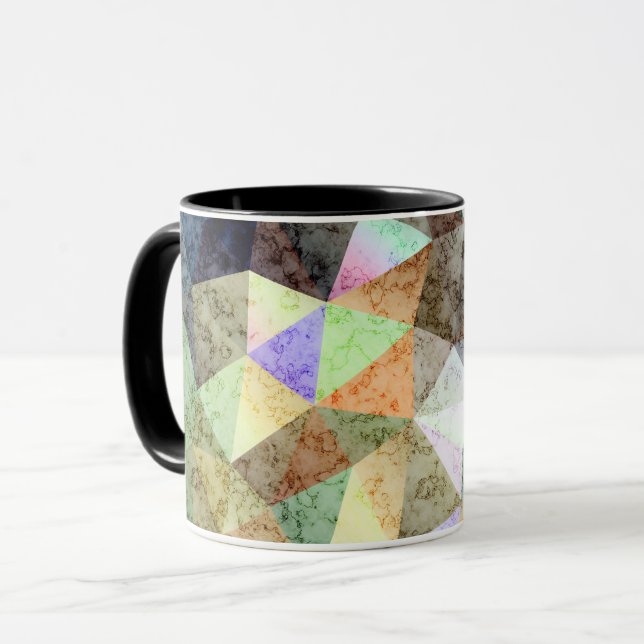 Marble polygonal pattern mug (Front Left)