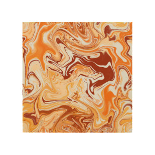 Marble Psychedelic Cushion - Apricot Crush Wood Wall Art