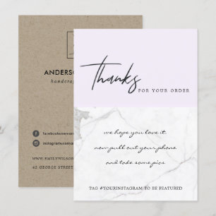 MARBLE PURPLE TEXTURE CORPORATE BUSINESS LOGO THANK YOU CARD
