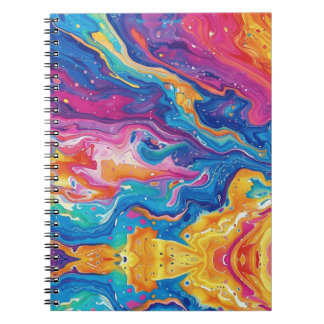 marble, rainbow colours, geometric design, colourf notebook