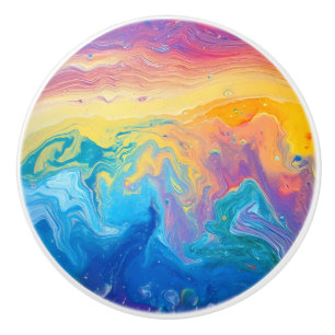 Marble Rainbow Pattern Ceramic Knob