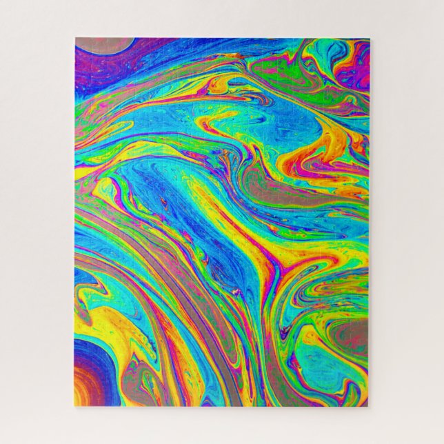 Marble Rainbow Swirls Bright and Beautiful Jigsaw Puzzle (Vertical)