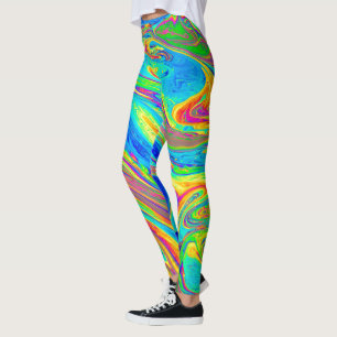 Marble Rainbow Swirls Bright and Beautiful Leggings