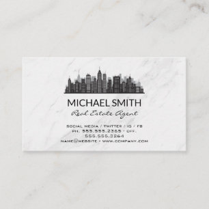 Marble Real Estate Agent Logo Business Card