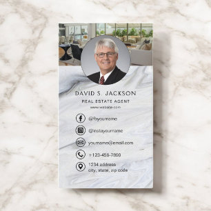  Marble Real Estate Agent Photo  Business Card