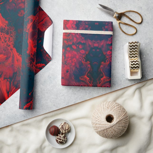 Marble red & black wrapping paper (Crafts)