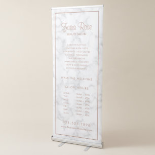 Marble Rose Gold Elegant Beauty Business Modern Retractable Banner
