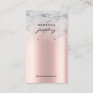Marble Rose Gold Faux Foil Earring display card