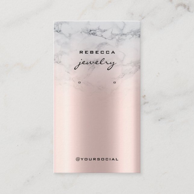 Marble Rose Gold Faux Foil Earring display card (Front)