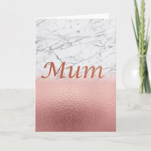 Marble Rose gold foil mum wall art Card
