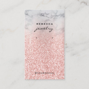 Marble Rose Gold Glitter Earring display card