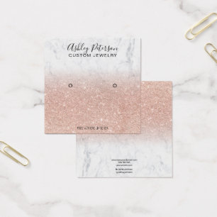 Marble rose gold glitter stud earring display