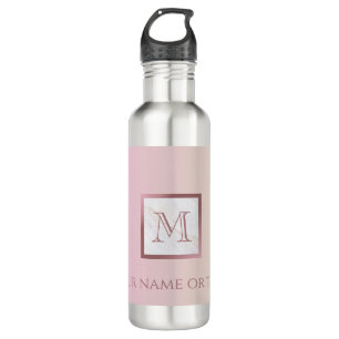Marble Rose Gold Monogram Pink Ombre 710 Ml Water Bottle