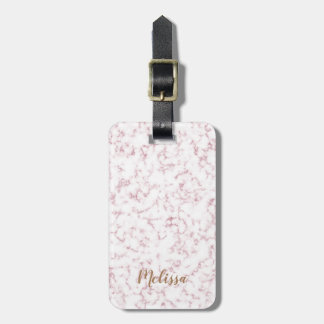 Marble Rose Gold with Custom Monogram Luggage Tag