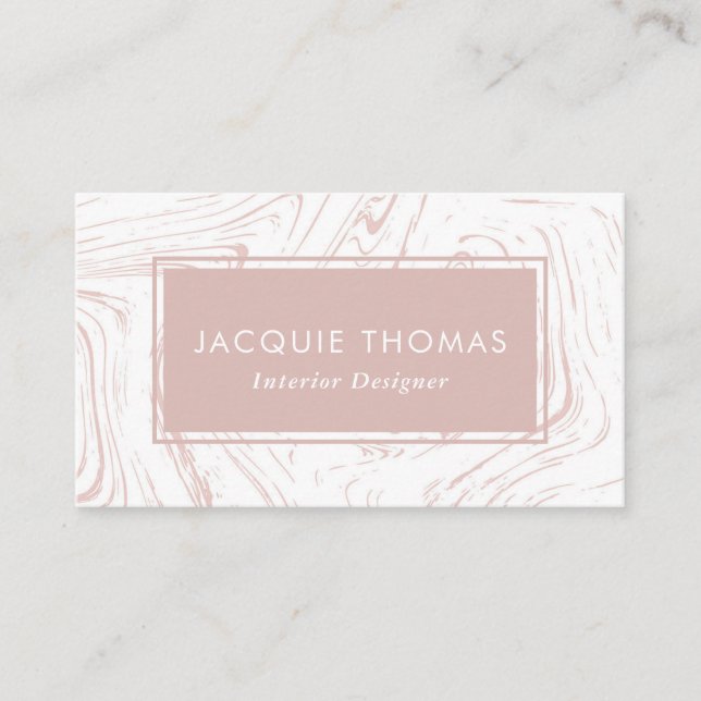 Marble Rose Pink pattern business card (Front)