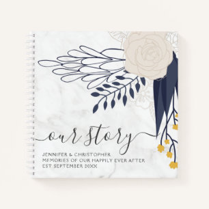 Marble Roses Our Story Memories Couple's Keepsake Notebook