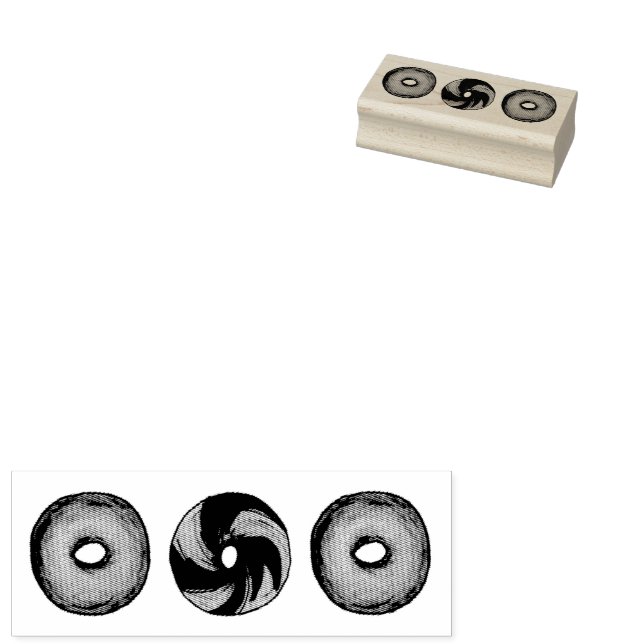 Marble Rye Plain Bagels Breakfast Brunch NYC Deli Rubber Stamp (Stamped)