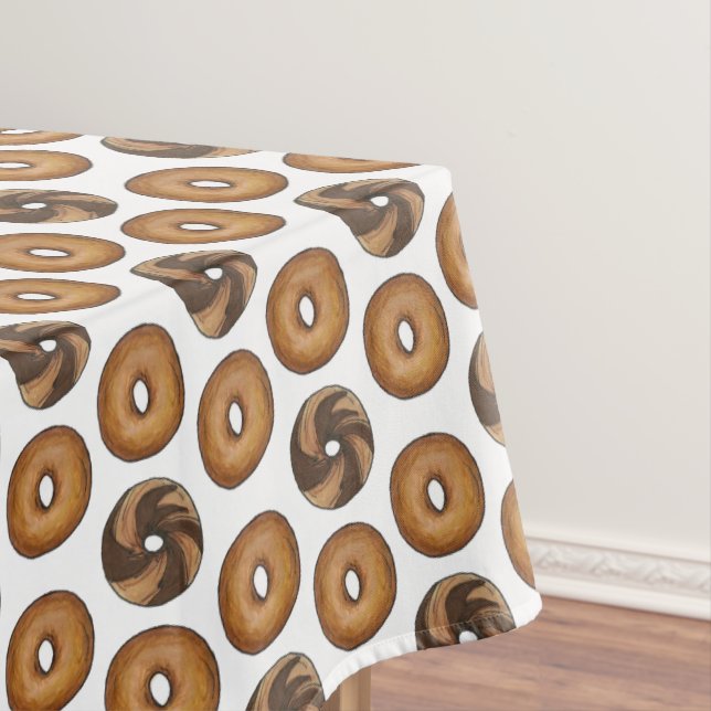 Marble Rye Plain Bagels Breakfast Brunch NYC Deli Tablecloth (In Situ)