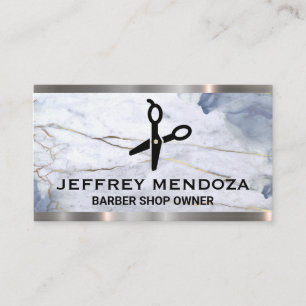 Marble   Scissors    Leather Metal Trim   Business Card