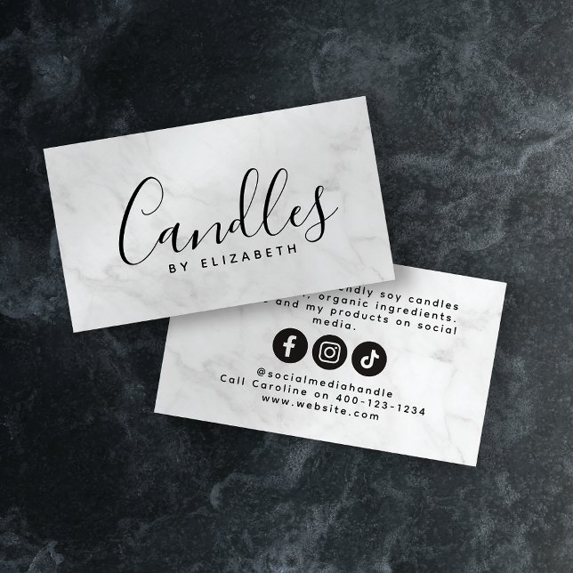 Marble Script Candle Maker Calling Card (Creator Uploaded)