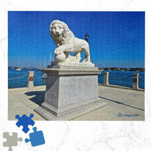 Marble Sculpture Bridge of Lions St Augustine FL  Jigsaw Puzzle