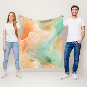 Marble seamless pattern terracotta fleece blanket