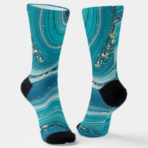 Marble & Silver Glitter Socks