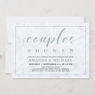 Marble   Simple Modern Couples Wedding Shower Invitation