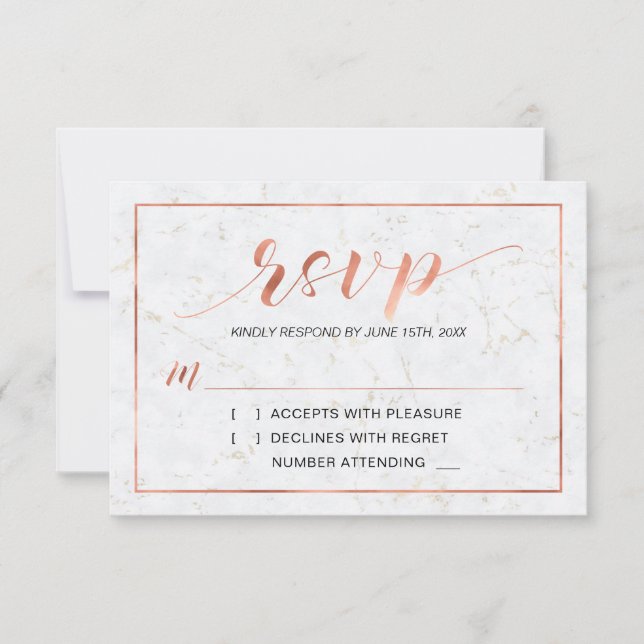 Marble | Simple Modern Typography RSVP Insert Card (Front)