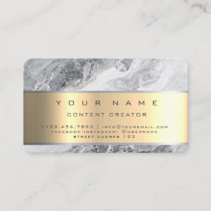  Marble Social Media Manager Content Creator Business Card