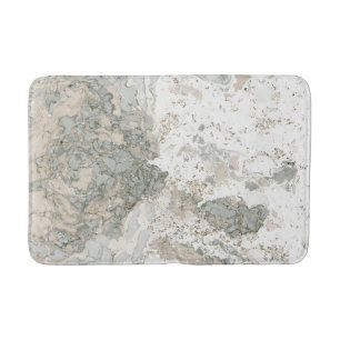 Marble Stone Abstract Creamy Mint Cali Grey Bath Mat