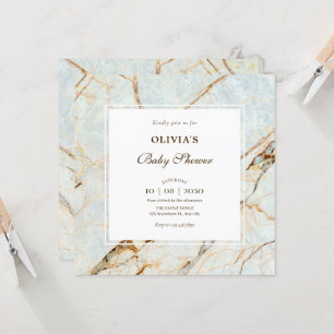 Marble stone baby shower invitation