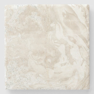 Marble Stone Bright Carrara Beige Ivory Gray Stone Coaster