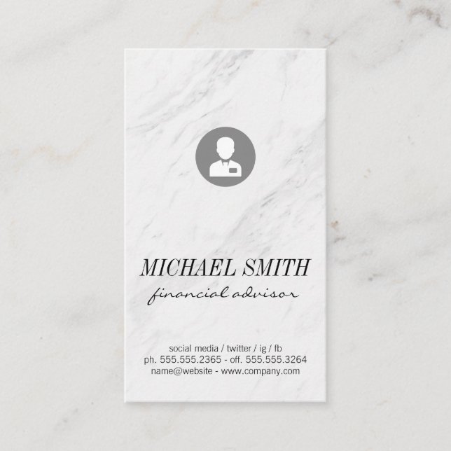 Marble Stone Business Avatar Card (Front)