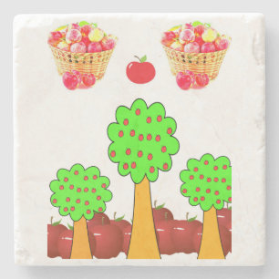 Marble Stone Coaster Apple