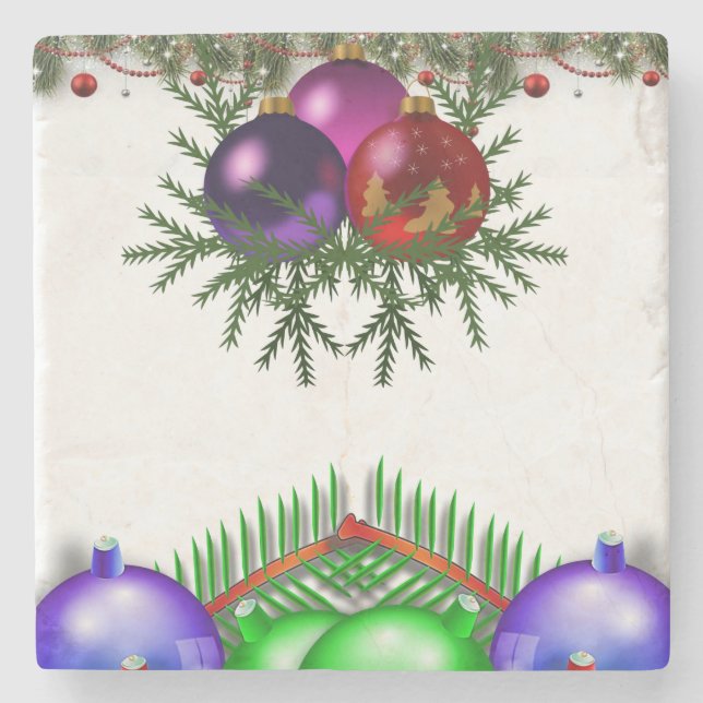 Marble Stone Coaster Christmas (Front)